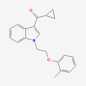 molecular formula C21H21NO2 B15023958 cyclopropyl{1-[2-(2-methylphenoxy)ethyl]-1H-indol-3-yl}methanone 