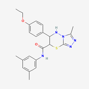 molecular formula C22H25N5O2S B15024025 N-(3,5-dimethylphenyl)-6-(4-ethoxyphenyl)-3-methyl-6,7-dihydro-5H-[1,2,4]triazolo[3,4-b][1,3,4]thiadiazine-7-carboxamide 