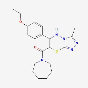 molecular formula C20H27N5O2S B15024122 azepan-1-yl[6-(4-ethoxyphenyl)-3-methyl-6,7-dihydro-5H-[1,2,4]triazolo[3,4-b][1,3,4]thiadiazin-7-yl]methanone 