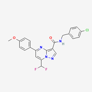 molecular formula C22H17ClF2N4O2 B15024165 N-[(4-chlorophenyl)methyl]-7-(difluoromethyl)-5-(4-methoxyphenyl)pyrazolo[1,5-a]pyrimidine-3-carboxamide 
