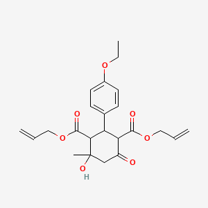 molecular formula C23H28O7 B15024171 Diallyl 2-(4-ethoxyphenyl)-4-hydroxy-4-methyl-6-oxocyclohexane-1,3-dicarboxylate 