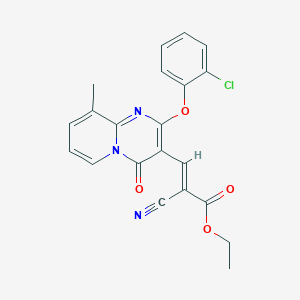 molecular formula C21H16ClN3O4 B15024322 ethyl (2E)-3-[2-(2-chlorophenoxy)-9-methyl-4-oxo-4H-pyrido[1,2-a]pyrimidin-3-yl]-2-cyanoprop-2-enoate 