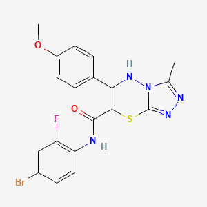 molecular formula C19H17BrFN5O2S B15024391 N-(4-bromo-2-fluorophenyl)-6-(4-methoxyphenyl)-3-methyl-6,7-dihydro-5H-[1,2,4]triazolo[3,4-b][1,3,4]thiadiazine-7-carboxamide 