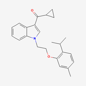 molecular formula C24H27NO2 B15024521 cyclopropyl(1-{2-[5-methyl-2-(propan-2-yl)phenoxy]ethyl}-1H-indol-3-yl)methanone 