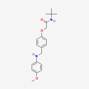 molecular formula C20H26N2O3 B15024896 N-tert-butyl-2-(4-{[(4-methoxyphenyl)amino]methyl}phenoxy)acetamide 