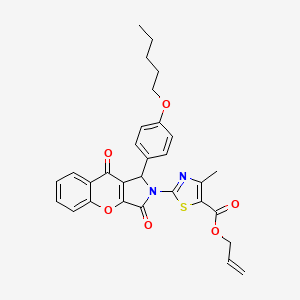 molecular formula C30H28N2O6S B15024936 prop-2-en-1-yl 2-{3,9-dioxo-1-[4-(pentyloxy)phenyl]-3,9-dihydrochromeno[2,3-c]pyrrol-2(1H)-yl}-4-methyl-1,3-thiazole-5-carboxylate 