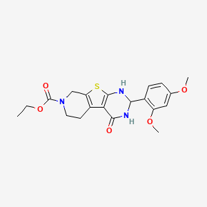 molecular formula C20H23N3O5S B15024945 ethyl 5-(2,4-dimethoxyphenyl)-3-oxo-8-thia-4,6,11-triazatricyclo[7.4.0.02,7]trideca-1(9),2(7)-diene-11-carboxylate 