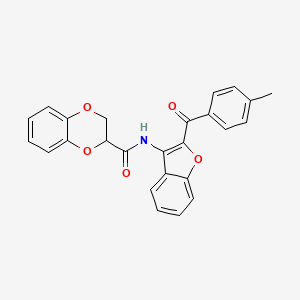 molecular formula C25H19NO5 B15025003 N-[2-(4-methylbenzoyl)-1-benzofuran-3-yl]-2,3-dihydro-1,4-benzodioxine-2-carboxamide 