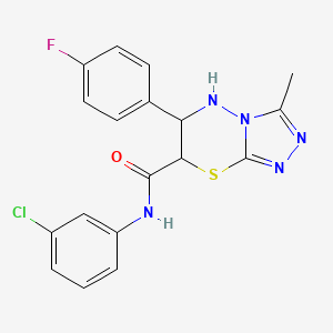 molecular formula C18H15ClFN5OS B15025116 N-(3-chlorophenyl)-6-(4-fluorophenyl)-3-methyl-6,7-dihydro-5H-[1,2,4]triazolo[3,4-b][1,3,4]thiadiazine-7-carboxamide 