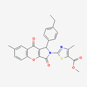 molecular formula C26H22N2O5S B15025364 methyl 2-[1-(4-ethylphenyl)-7-methyl-3,9-dioxo-3,9-dihydrochromeno[2,3-c]pyrrol-2(1H)-yl]-4-methyl-1,3-thiazole-5-carboxylate 