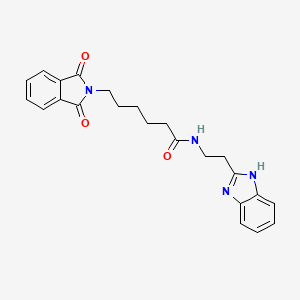 molecular formula C23H24N4O3 B15025376 N-[2-(1H-benzimidazol-2-yl)ethyl]-6-(1,3-dioxoisoindol-2-yl)hexanamide 