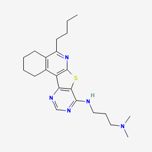 molecular formula C22H31N5S B15025381 N-(8-butyl-11-thia-9,14,16-triazatetracyclo[8.7.0.02,7.012,17]heptadeca-1,7,9,12,14,16-hexaen-13-yl)-N',N'-dimethylpropane-1,3-diamine 