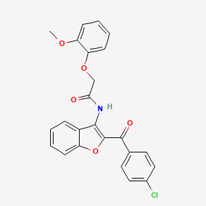 molecular formula C24H18ClNO5 B15025797 N-[2-(4-chlorobenzoyl)-1-benzofuran-3-yl]-2-(2-methoxyphenoxy)acetamide 