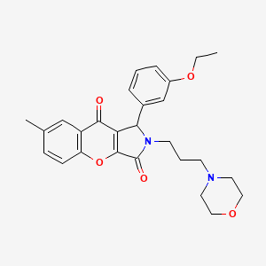 molecular formula C27H30N2O5 B15025945 1-(3-Ethoxyphenyl)-7-methyl-2-[3-(morpholin-4-yl)propyl]-1,2-dihydrochromeno[2,3-c]pyrrole-3,9-dione 