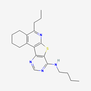 molecular formula C20H26N4S B15025948 N-butyl-8-propyl-11-thia-9,14,16-triazatetracyclo[8.7.0.02,7.012,17]heptadeca-1,7,9,12,14,16-hexaen-13-amine 