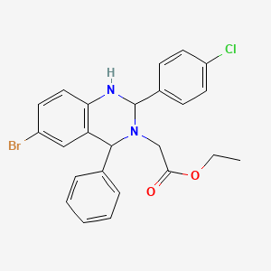 molecular formula C24H22BrClN2O2 B15026088 ethyl [6-bromo-2-(4-chlorophenyl)-4-phenyl-1,4-dihydroquinazolin-3(2H)-yl]acetate 