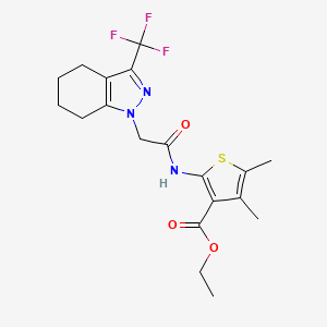 molecular formula C19H22F3N3O3S B15026222 ethyl 4,5-dimethyl-2-({[3-(trifluoromethyl)-4,5,6,7-tetrahydro-1H-indazol-1-yl]acetyl}amino)thiophene-3-carboxylate 