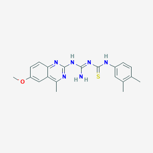 molecular formula C20H22N6OS B15026344 1-(3,4-dimethylphenyl)-3-[N-(6-methoxy-4-methylquinazolin-2-yl)carbamimidoyl]thiourea 