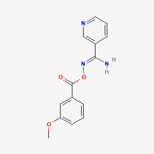 molecular formula C14H13N3O3 B15026378 N'-{[(3-methoxyphenyl)carbonyl]oxy}pyridine-3-carboximidamide 