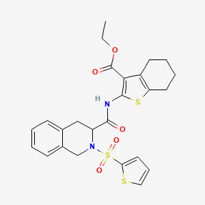 molecular formula C25H26N2O5S3 B15026384 Ethyl 2-({[2-(thiophen-2-ylsulfonyl)-1,2,3,4-tetrahydroisoquinolin-3-yl]carbonyl}amino)-4,5,6,7-tetrahydro-1-benzothiophene-3-carboxylate 