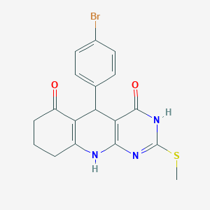 molecular formula C18H16BrN3O2S B15026430 5-(4-bromophenyl)-2-(methylsulfanyl)-5,8,9,10-tetrahydropyrimido[4,5-b]quinoline-4,6(3H,7H)-dione 