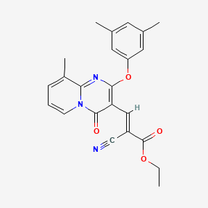 molecular formula C23H21N3O4 B15026435 ethyl (2E)-2-cyano-3-[2-(3,5-dimethylphenoxy)-9-methyl-4-oxo-4H-pyrido[1,2-a]pyrimidin-3-yl]prop-2-enoate 