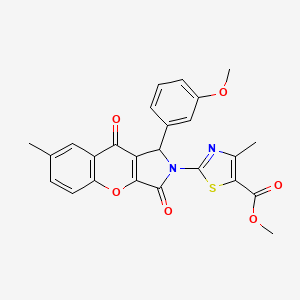 molecular formula C25H20N2O6S B15026505 methyl 2-[1-(3-methoxyphenyl)-7-methyl-3,9-dioxo-3,9-dihydrochromeno[2,3-c]pyrrol-2(1H)-yl]-4-methyl-1,3-thiazole-5-carboxylate 