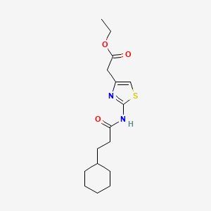 molecular formula C16H24N2O3S B15026878 Ethyl {2-[(3-cyclohexylpropanoyl)amino]-1,3-thiazol-4-yl}acetate 
