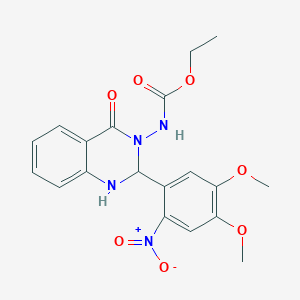 molecular formula C19H20N4O7 B15026998 ethyl [2-(4,5-dimethoxy-2-nitrophenyl)-4-oxo-1,4-dihydroquinazolin-3(2H)-yl]carbamate 