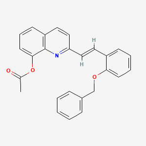 molecular formula C26H21NO3 B15027140 2-{(E)-2-[2-(benzyloxy)phenyl]ethenyl}quinolin-8-yl acetate 
