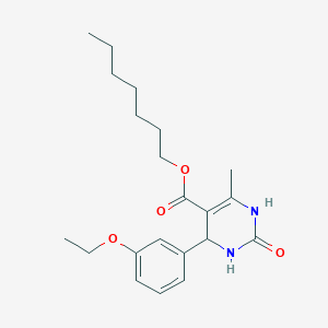 molecular formula C21H30N2O4 B15027189 Heptyl 4-(3-ethoxyphenyl)-6-methyl-2-oxo-1,2,3,4-tetrahydropyrimidine-5-carboxylate 