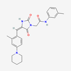 molecular formula C25H28N4O3 B15027368 N-(3-methylphenyl)-2-{(4E)-4-[2-methyl-4-(piperidin-1-yl)benzylidene]-2,5-dioxoimidazolidin-1-yl}acetamide 
