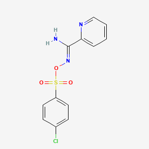 molecular formula C12H10ClN3O3S B15027384 N'-{[(4-chlorophenyl)sulfonyl]oxy}pyridine-2-carboximidamide 