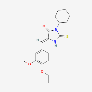 molecular formula C19H24N2O3S B15027397 (5Z)-3-cyclohexyl-5-[(4-ethoxy-3-methoxyphenyl)methylidene]-2-sulfanylideneimidazolidin-4-one 