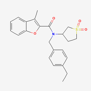 molecular formula C23H25NO4S B15027525 N-(1,1-dioxidotetrahydrothiophen-3-yl)-N-(4-ethylbenzyl)-3-methyl-1-benzofuran-2-carboxamide 