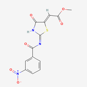 molecular formula C13H9N3O6S B15027830 methyl (2Z)-[2-{[(3-nitrophenyl)carbonyl]amino}-4-oxo-1,3-thiazol-5(4H)-ylidene]ethanoate 