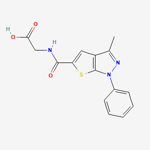 molecular formula C15H13N3O3S B15028050 N-[(3-methyl-1-phenyl-1H-thieno[2,3-c]pyrazol-5-yl)carbonyl]glycine 