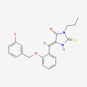 molecular formula C20H19FN2O2S B15028077 (5Z)-5-{2-[(3-fluorobenzyl)oxy]benzylidene}-3-propyl-2-thioxoimidazolidin-4-one 