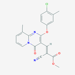 molecular formula C21H16ClN3O4 B15028228 methyl (2E)-3-[2-(4-chloro-3-methylphenoxy)-9-methyl-4-oxo-4H-pyrido[1,2-a]pyrimidin-3-yl]-2-cyanoprop-2-enoate 