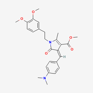 molecular formula C26H30N2O5 B15028451 methyl (4Z)-1-[2-(3,4-dimethoxyphenyl)ethyl]-4-[4-(dimethylamino)benzylidene]-2-methyl-5-oxo-4,5-dihydro-1H-pyrrole-3-carboxylate 
