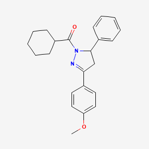 molecular formula C23H26N2O2 B15028467 cyclohexyl[3-(4-methoxyphenyl)-5-phenyl-4,5-dihydro-1H-pyrazol-1-yl]methanone 