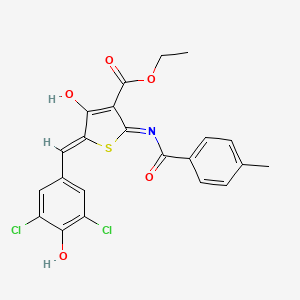 molecular formula C22H17Cl2NO5S B15028475 ethyl (5Z)-5-(3,5-dichloro-4-hydroxybenzylidene)-2-{[(4-methylphenyl)carbonyl]amino}-4-oxo-4,5-dihydrothiophene-3-carboxylate 
