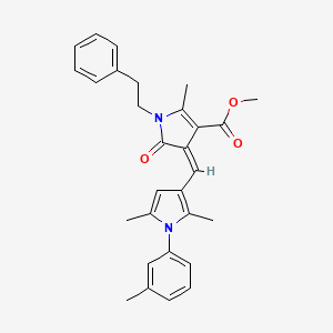 molecular formula C29H30N2O3 B15028758 methyl (4Z)-4-{[2,5-dimethyl-1-(3-methylphenyl)-1H-pyrrol-3-yl]methylidene}-2-methyl-5-oxo-1-(2-phenylethyl)-4,5-dihydro-1H-pyrrole-3-carboxylate 