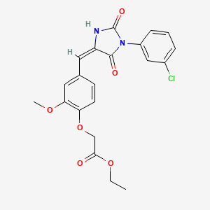 molecular formula C21H19ClN2O6 B15028816 ethyl (4-{(E)-[1-(3-chlorophenyl)-2,5-dioxoimidazolidin-4-ylidene]methyl}-2-methoxyphenoxy)acetate 