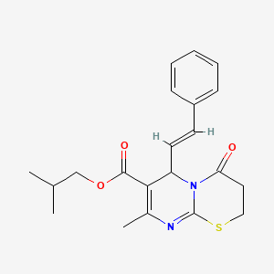 molecular formula C21H24N2O3S B15028883 Isobutyl 8-methyl-4-oxo-6-[(E)-2-phenylethenyl]-3,4-dihydro-2H,6H-pyrimido[2,1-B][1,3]thiazine-7-carboxylate CAS No. 609795-25-7