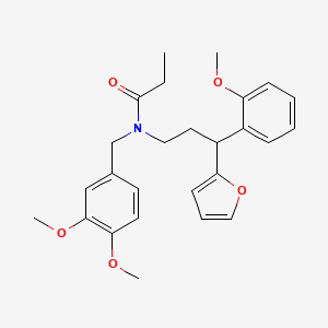 molecular formula C26H31NO5 B15028939 N-[(3,4-dimethoxyphenyl)methyl]-N-[3-(furan-2-yl)-3-(2-methoxyphenyl)propyl]propanamide 