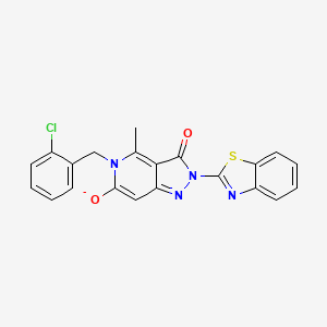 molecular formula C21H14ClN4O2S- B15029012 2-(1,3-benzothiazol-2-yl)-5-(2-chlorobenzyl)-4-methyl-3-oxo-3,5-dihydro-2H-pyrazolo[4,3-c]pyridin-6-olate 