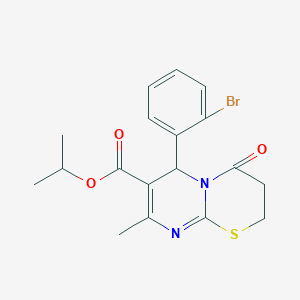 molecular formula C18H19BrN2O3S B15029350 isopropyl 6-(2-bromophenyl)-8-methyl-4-oxo-3,4-dihydro-2H,6H-pyrimido[2,1-b][1,3]thiazine-7-carboxylate CAS No. 609794-69-6