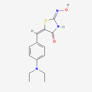 molecular formula C14H17N3O2S B15029745 (2E,5E)-5-[4-(diethylamino)benzylidene]-2-(hydroxyimino)-1,3-thiazolidin-4-one 