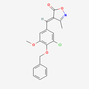 molecular formula C19H16ClNO4 B15029957 (4E)-4-[4-(benzyloxy)-3-chloro-5-methoxybenzylidene]-3-methyl-1,2-oxazol-5(4H)-one 